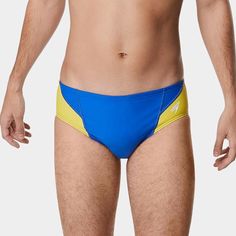 Speedo Swimsuit Brief Powerflex Eco Revolve Splice Blue/Yellow Size 26(Xs) New With Tag. Msrp $44 Power Flex Eco Fabric, Made From 100% Post-Consumer Waste Nylon Yarn, Is Good For The Environment And Even Better For Swimmers. Retains Its Shape Up To 10x Longer Than Traditional Swimwear Fabrics. Offers 4x More Compression Than Standard Fabrics And Is Twice As Strong. Resists Sagging And Bagging. Front Gusset Btk-16 Blue Moisture-wicking Swimwear For Training, Blue Sports Swimwear, Sporty Blue Moisture-wicking Swimwear, Blue Fitted Functional Swimwear, Functional Blue Sports Swimwear, Functional Blue Swimwear For Sports, Blue Stretch Swimwear For Training, Functional Blue Fitted Swimwear, Functional Fitted Blue Swimwear