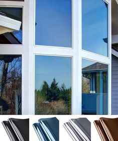 several different types of windows in various colors