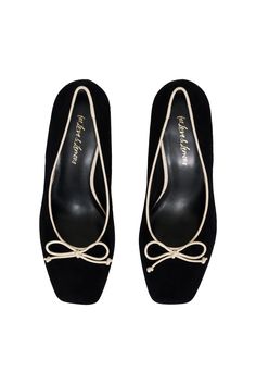 Crafted in leather suede, the Angelina black heel is an ultra-chic take on the classic ballet pump. Its block heel and tan bow make these ballerina heels perfect for the romantic minimalist. Romantic Minimalist, Ballet Heels, Ballerina Heels, Black Ballerina, Ballerina Pumps, Bubble Hem, Black Heel, Ballet Pumps, Little White Dresses