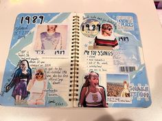 an open notebook with pictures and words on it