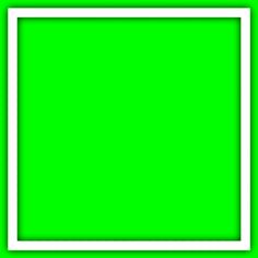 a square white frame on a green background