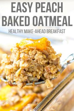 a spoon full of baked oatmeal sitting on top of a table