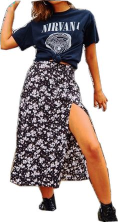 Women's Skirt Midi Polyester Black Purple Brown Green Skirts Summer Split Print Without Lining Fashion Holiday Vacation S M L Black Casual Summer Skirt, Casual Black Summer Skirt, Black Floral Print Skirt For Summer, Black Floral Print Skirt, Casual High Waist Black Maxi Skirt, Trendy Black Split Bottoms, Summer Black Maxi Skirt With Floral Print, Casual Black Maxi Skirt For Day Out, Trendy High Waist Black Maxi Skirt