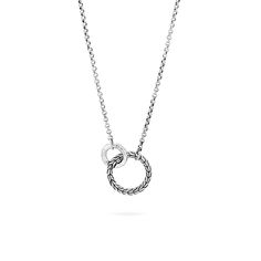 Classic Chain Interlinking Necklace in Hammered Silver John Hardy Necklace, Ring Holder Necklace, Hammered Sterling Silver, John Hardy, Station Necklace, Circle Necklace, Hammered Silver, Silver Pendant Necklace, Conflict Free Diamonds