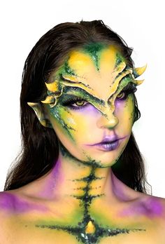 Green Monster Makeup, Sfx Makeup Looks, Artsy Makeup, Prom Eye Makeup, Special Fx Makeup