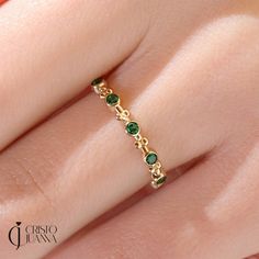 Emerald Green Band, 14K Solid Gold Rings Women, Minimalist Half Stacking Birthstone Ring Gift, Dainty Half Eternity Engagement Rings - Etsy Gold Rings Women, Eternity Engagement Ring, Birthstone Stacking Rings, Shower Rings, Promise Band, Rings Etsy, Rings Women, Detailed Ring, Custom Ring