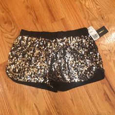 Sequin Shorts. Never Before Worn Trendy Stretch Shorts For Night Out, Trendy Sequined Bottoms For Summer, Trendy Sequined Summer Bottoms, Casual Sequined Bottoms For Summer, Casual Spring Sequin Shorts, Trendy Sequined Shorts For Summer, Casual Party Shorts With Sequins, Trendy Sequined Shorts For Spring, Casual Sequined Shorts For Party