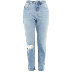 Topshop Petite Rip Mom Jeans ($54) ❤ liked on Polyvore featuring jeans, mid stone, topshop jeans, high waisted distressed jeans, cuffed jeans, folded jeans and high waisted destroyed jeans Petite High Waisted Jeans, Folding Jeans, High Waisted Ripped Jeans, High Waisted Distressed Jeans, Jeans Petite, Rip Mom, Destructed Jeans, Torn Jeans, Ripped Mom Jeans