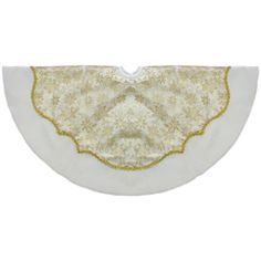 a white plate with gold trimmings on the edge and an oval shaped design