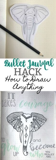 The one simple bullet journal hack that will allows you to add any design element to your bullet journal with ease Simple Bullet Journal, How To Draw Anything, Bullet Journaling Ideas, Bullet Journel, Draw Anything, Bullet Journal Hacks, Bullet Journal Spread, Bullet Journal Layout, Bullet Journal Inspo