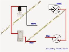 two lights and one light switch are shown in this diagram, which shows the wiring for each