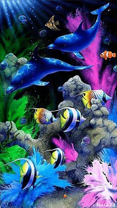 an underwater scene with fish and corals metal print by jq licensing, inc