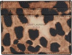 Saint Laurent Leopard Print Lambskin Card Case | Nordstrom Saint Laurent Paris, Stockholm Fashion, Star Girl, Dream Clothes, Lambskin Leather, Old Money, Cheetah Print, Card Case, Cool Girl