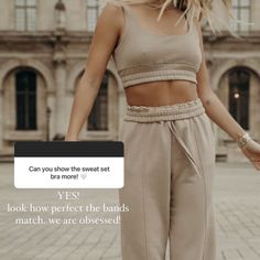 #Poshfinds Paris Collection!! Sweats Are Too Cute. Definition Of Elevated Loungewear Sooo Cozy Elevated Loungewear, Daily Drills, Sweat Set, Sweat Pants, Too Cute, Pants Color, Drills, Lounge Wear, Sweatpants