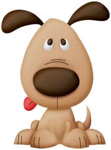 a cartoon dog sitting down with his tongue out