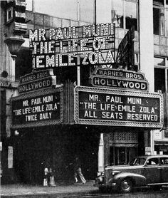 an old black and white photo of the marquee for mr paul mulliff, the life of emelitona