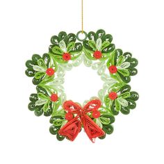 Quilled Paper Wreath Ornament Christmas Cards Hand Made Quilling, Quilled Christmas Tree Pattern, Paper Quilling Wreath, Paper Quilling Christmas Tree Pattern, Christmas Quilling Art, Toilet Paper Roll Wreath Christmas, Toilet Paper Roll Wreaths, Paper Quilling Christmas Tree, Origami Christmas Wreath