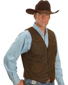 Outback Trading Co. Deer Hunter Oilskin Vest | Sheplers Cowboy Vest, Western Vest, Western Suits, Oil Skin, Ranch Wear, Cowboy Outfits, Fantasy Wedding, Shirt Vest, Mens Vests