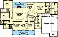 this is the first floor plan for these house plans, which include two master suites and three