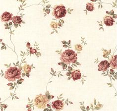 an old fashioned wallpaper with roses on it