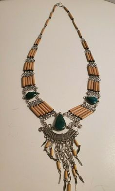 "Vintage costume jewelry necklace dark emerald colored stones. very nice piece, with the 3 dark green emerald colored stones. necklace is not marked. in good condition, please see all photos for details. measures 13\" long. thanks for looking and be sure to check out our other items!" Stones Necklace, Porcelain Signs, Colored Stones, Glassware Collection, Emerald Color, Costume Jewelry Necklaces, Pattern Glass, Green Emerald, Herringbone Pattern