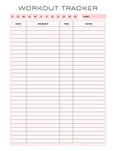 a workout tracker is shown with the words,'work out tracker'in pink