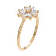 Featuring glittering cubic zirconia arranged in a floral shape, this LC Lauren Conrad ring will add an eye-catching detail to your look. RING DETAILS Width: 1 mm, 4 mm Metal: brass Plating: gold tone Finish: polished Stone: cubic zirconia Additional details: nickel free Not appropriate for children 14 years old and younger. Size: 9. Gender: female. Age Group: adult. Cubic Zirconia Flower Promise Ring, Cubic Zirconia Flower Ring Fine Jewelry, Cubic Zirconia Flower Ring In Fine Jewelry Style, Cubic Zirconia Flower Shaped Fine Jewelry Ring, Wedding Flower Ring In Cubic Zirconia, Fine Jewelry Cubic Zirconia Flower-shaped Rings, Diamond White Flower Ring With Cubic Zirconia, Flower-shaped Cubic Zirconia Ring With Prong Setting, Cubic Zirconia Flower Shape Diamond Ring With Prong Setting