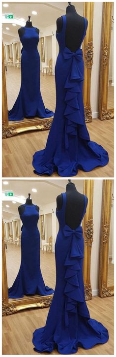 Blue Mermaid Hem Dress For Banquet, Blue Fishtail Dress For Wedding, Elegant Blue Backless Mermaid Dress, Elegant Royal Blue Homecoming Gown, Elegant Blue Backless Dress For Formal Occasions, Elegant Blue Backless Gown, Elegant Royal Blue Homecoming Dress, Blue Fishtail Mermaid Dress For Formal Occasions, Fitted Blue Mermaid Dress For Homecoming