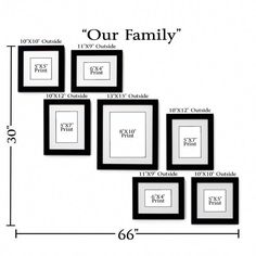 the family tree is shown with black and white frames, which are labeled for each family member