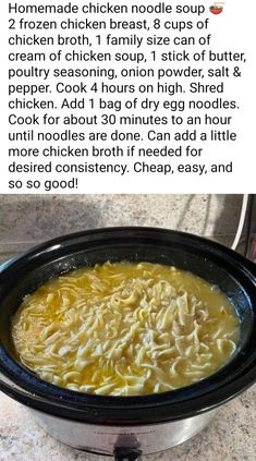 the recipe for chicken noodle soup is in an instant pressure cooker