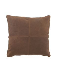 a brown pillow on a white background