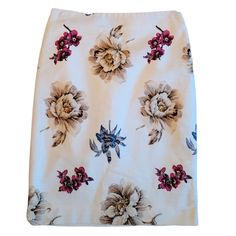 Nwt! Ann Taylor Factory White Multicolor Floral Print Skirt Size: 2 Features: New With Tags. In Great Condition. White Skirt. Multicolored. Fully Lined. Hidden Back Zip Closure. Pull On Construction. Casual Skirt. Waist Approx.28" Hips Approx.35" Length Approx.22" All Measurements Are Approximate And May Vary 1"-2" Color: Multicolored Career, Floral, Art Hoe, Modern, Minimalist, Casual, Chic Jj41 Casual White Cotton Pencil Skirt, White Cotton Pencil Skirt For Summer, White Midi Pencil Skirt For Spring, White Stretch Pencil Skirt For Spring, White Cotton Lined Pencil Skirt, Fitted White Skirt With Floral Print, White Stretch Pencil Skirt With Lining, White Mini Pencil Skirt For Spring, White Floral Print Pencil Skirt