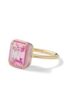 Rectangular Cocktail Ring – Alison Lou Sapphire Cocktail Ring, The Bling Ring, Alison Lou, Cartier Panthere, Pink Sapphire Ring, Yellow Citrine, Put A Ring On It, Pink Ring, Jewelry Inspo