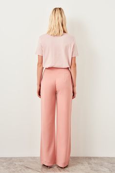 Length: Full Length Material: Rayon Gender: Women Elegant High-waisted Sweatpants, High Waist Solid Sweatpants For Workwear, Pink Straight Leg Loungewear Bottoms, High Waist Wide Leg Lounge Pants, Pink Relaxed Fit Full-length Bottoms, High Waist Wide Leg Pants For Loungewear, Pink Relaxed Fit Full Length Bottoms, Pink High Waist Wide Leg Pants For Loungewear, Pink Straight Leg Pants With Elastic Waistband