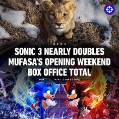 sonic 3 nearly doubles mufasa's opening weekend box office total cost is $ 10, 000