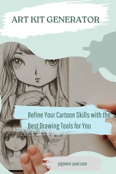 someone is drawing on paper with the words, refine your cartoon skills with the best drawing tools for you