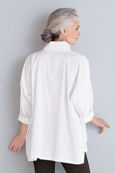 Transition To Gray Hair, Artful Home, Back View, Silver Hair, White Fabrics, Stand Collar, Get Inspired, Planets, Original Art