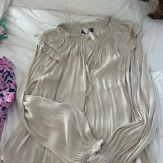 Brand New With Tags, Gap Lady, Satin Tie, Blouse, Beautiful Champagne, Color, Nice Lightweight Tie Blouse, Champagne Color, Gap, Champagne, Top Blouse, Blouses, Womens Tops, Satin, Brand New