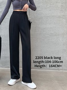 SPECIFICATIONSWaist Type: HIGHStyle: CasualSeason: SummerPattern Type: SolidPant Style: StraightOrigin: CN(Origin)Material: PolyesterLength: Full LengthGender: WOMENFront Style: FlatFit Type: LOOSEFabric Type: BroadclothDecoration: ButtonClosure Type: Button FlyBrand Name: NIJIUDINGAge: Ages 18-35 Years Old Dress Down Day, Loose Wide Leg Pants, Vintage Long Dress, Spring Trends Outfits, Winter T Shirts, Womens Sweatshirts Hoods, Dressy Pants, Suit Pant, Evening Dresses For Weddings