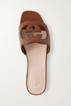 Shop GUCCI Cutout leather slides, Explore the latest GUCCI women's collection today on NET A PORTER Gucci Slide, Gucci Slides, Gucci Sandals, Family Vacay, Shoe Wishlist, Vacay Outfits, Cute Sandals, Material Girl, Glam Dresses