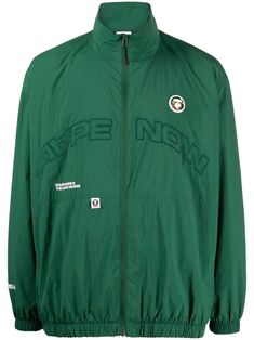 emerald green embroidered logo to the front logo patch at the chest embroidered logo at the sleeve logo patch at the sleeve high neck front zip fastening long sleeves elasticated cuffs straight hem Bathing Ape, A Bathing Ape, Green Jacket, Logo Embroidered, Emerald Green, Patch Logo, High Neck, Emerald, Sauce