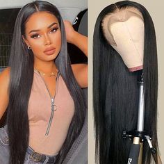 13x4 Straight Lace Front Wigs Human Hair Lace Frontal for Women Natural Color Hair Wigs For Black Women, Cheap Wigs, Brazilian Straight Hair, High Quality Wigs, Beautiful Wigs, Straight Lace Front Wigs, Bleached Hair, Long Straight Hair, Wigs For Women