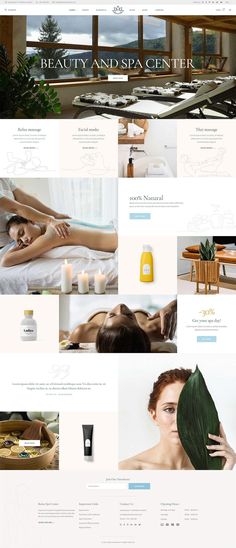 the website is designed to look like it could be used for spas