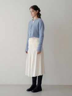 Designer fashion, Seoul-fully created | W Concept Fall Daywear Tiered Skirt, Fall Tiered Skirt For Daywear, W Concept, Seoul, Designer Fashion, Smocking, Midi Skirt, Band, Skirt