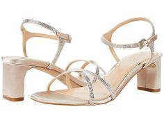 Jewel Badgley Mischka Omari II - Women's Shoes : Champagne : Jewel Badgley Mischka Omari II. Upper, lining, insole, and outsole made of man-made material. Imported. Measurements: Heel Height: 2 1 2 in Weight: 8 oz Product measurements were taken using size 9, width M. Please note that measurements may vary by size. Weight of footwear is based on a single item, not a pair. Mother Of The Bride Shoes, Rose Gold Shoes, Jewel Badgley Mischka, The Jewel, Heel Sandal, Long Prom Dress, Badgley Mischka, Mother Of The Bride, Prom Dress