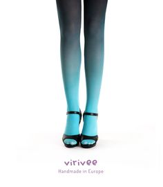 Ready to ship in 1-3 business days. Worldwide standard or express shipping available. Hand dyed superb quality turquoise-black ombre tights. The material is super soft, fits nicely thanks to its comfortable stretch. Beautiful and bright colors. Long-lasting material, very resistant tights, you can use them for a long time! 50 denier, matte, opaque, soft touch microfibre tights. Check reviews: https://www.etsy.com/your/shops/virivee/reviews Please before ordering check the sizing chart as it coul Blue Stretch Hosiery For Party, Blue Stretch Party Hosiery, Trendy Blue Stretch Stockings, Blue Thigh High Legwear For Party, Trendy Stretch Blue Stockings, Trendy Blue Thigh High Hosiery, Trendy Fitted Blue Hosiery, Stretch Blue Legwear For Party, Blue Stretch Legwear For Party