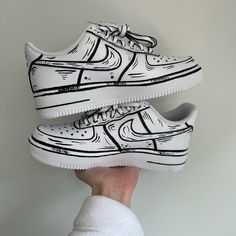 Cartoon Custom Nike Air Forces. Turn Around Time/Processing Time For Your Custom Order Is About 3 Weeks Hand Painted With Angelus Paints That Won’t Fade, Crack, Or Wash Off. Any Other Questions Let Me Know :) Mens, Kids, And Womens Sizing Available Nike Cartoon, Nike Air Forces, Custom Sneakers Diy, Painted Nikes, Custom Painted Shoes, Custom Shoes Diy, Painted Sneakers, Circle Drawing, Cartoon Shoes