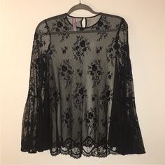 Size: Xs Victoria's Secret Nwt Brand New With Tags Victoria Secret Sheer Top Size Xs. This Top Is So Pretty And Has A Nice Lace Pattern. This Can Be Worn With A Black Tank Top Underneath Or With A Sexy Bra. Victoria's Secret Sheer Tops For Spring, Victoria's Secret Tops For Night Out In Spring, Victoria's Secret Black Top For Night Out, Black Lace Top For Party In Spring, Victoria's Secret Fitted Top For Fall, Victoria's Secret Summer Evening Top, Victoria's Secret Evening Top For Summer, Victoria's Secret Evening Tops For Summer, Chic Victoria's Secret Tops For Night Out