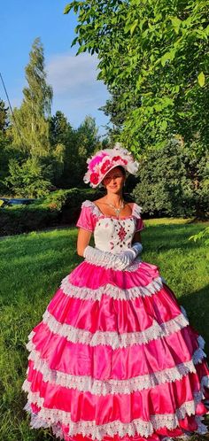 A dress made of pink and white satin, decorated with hand-sewn sequins, and lace.  Thanks to corset lacing, the dress matches any body. Suitable for EUR size 40, 42, 44 (L, XL) Additionally, you can order a hat and a set of pearl jewels for this dress. Crinoline not included in the price. Don't hesitate to contact me for further information.  I always make only one piece. Everythink is 100% original. Pink Overbust Corset Dress For Wedding, Rococo Style Pink Dress For Costume Party, Rococo Pink Dress For Costume Party, Fitted Ball Gown With Attached Cancan For Quinceanera, Pink Victorian Dress Costume, Pink Victorian Dress With Fitted Bodice For Wedding, Pink Overbust Corset Dress For Costume, Pink Victorian Ball Gown For Fancy Dress, Pink Rococo Dress For Costume Party