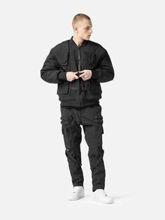 Tactical Vest - Black | Blacktailor – BLACKTAILOR Black Tactical Vest, Facebook Black, Tactical Vest, Flap Pocket, Oversized Fits, The Back, Black